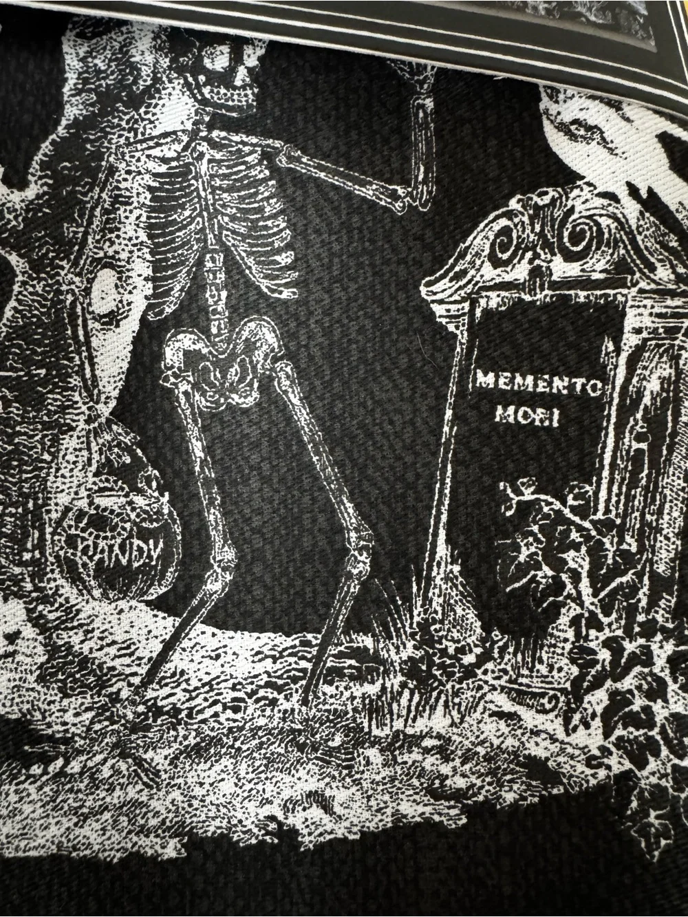 Martha Stewart Black and White Gothic Toile Shower Curtain Halloween NEW